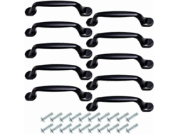 10 Mangoes De Armario Negro De Aluminio Con Tornillos, Centros De Agujeros 130mm Para Cocina Dormitorio Cajones Muebles Modernos