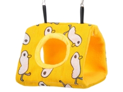 Omni-hamaca Para Pájaros Cómoda Colgante Nido De Loro Resistente Al Desgaste Decoración De Algodón 17x17x18cm Amarillo