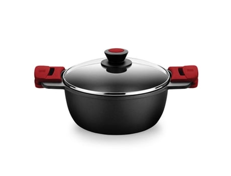 Cacerola con Tapa de Cristal BRA A410324 (Vidrio - Acero Inoxidable - Aluminio - Teflon Classic - 4 L - Ø 24 cm)