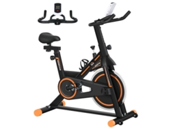Bicicleta Estática Con Volante De Inercia, Capacidad De 8 Kg, Monitor De Frecuencia Cardíaca Lcd, 103x48x115 Cm, Color Naranja.