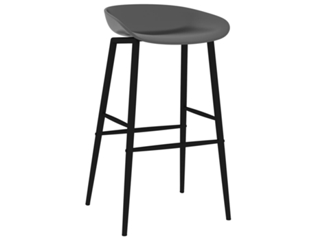 Conjunto 2 Taburete de cocina VIDAXL Gris Plástico (48x47.5x95.5 cm)