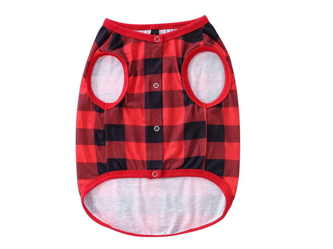 2026altiro-pijamas Navideños Para Familia Con Cuello Redondo Y Mangas Largas, Patrón De Árbol Y Cuadrícula, Rojo Perro Talla M