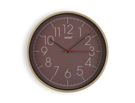 Reloj de Pared VERSA Plástico Marrón (4,3x30,5x30,5cm)