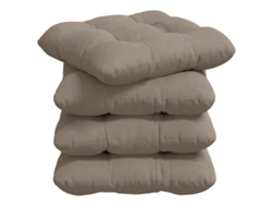 Cojines Para Asiento 4 Uds Taupé 40 X 40 Cm Tela De Microfibra