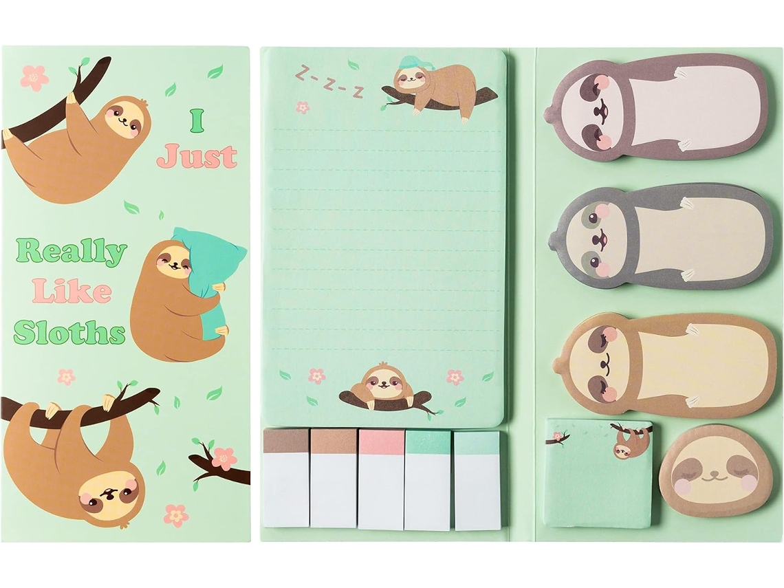 Juego de notas adhesivas Eifson Notepad con 550 hojas (perezosos)