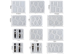 Moldes para pendientes, 12 moldes de silicona, fáciles de usar, blancos