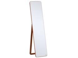 Espejo Pie Pared Marco Madera Plegable 37x43x156 Nogal Claro