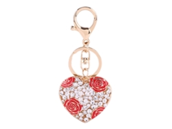 Llavero Colgante De Cristal Con Forma De Corazón Rosa Romántico, Regalo Para Bolso Rojo