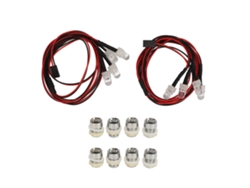 Kit De Luces Led Universal Para Coche Rc 7.4v 8mm 2 Rojas Y 2 Blancas
