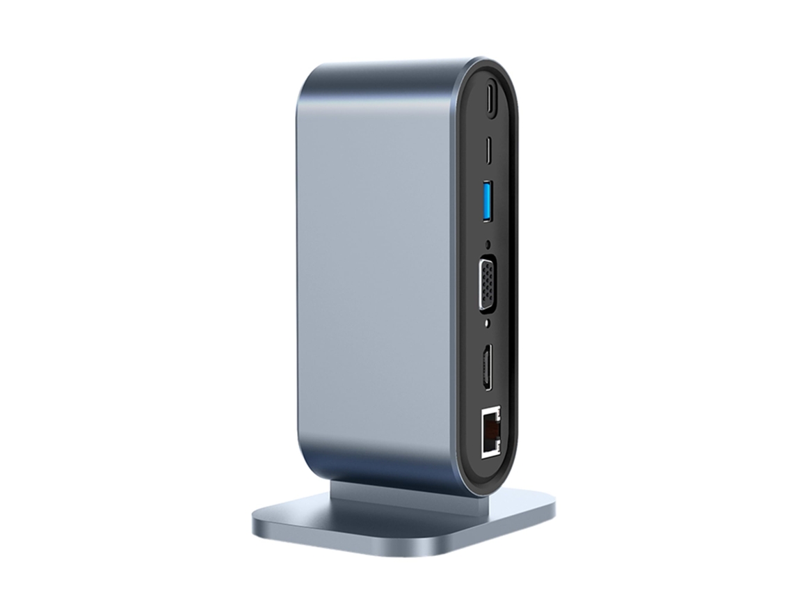 Estación de acoplamiento USB-C 12 en 1 para portátiles Mac/Surface/Legion Go con VGA, HDMI, Ethernet 4K de 100 Mbps, 3 puertos USB A 3.0 y Jytgalx