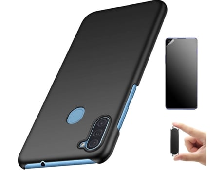 Kit Carcasa, Protector Y Soporte Samsung M11 Ultimatte Turtleshell Negro
