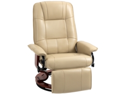 Sillón Reclinable Ajustable Con Reposapiés, Crema