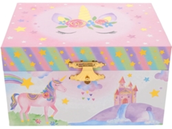 Caja De Joyería De Unicornio Fácil De Usar Para Niñas, Hecha De Madera Y Metal, Protege O Guarda Joyas Nuevas.
