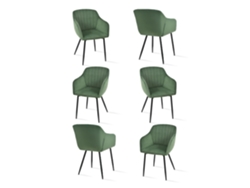 Sillas De Comedor Goeurvant 711(pack De 6, Verde Bosque, Terciopelo)