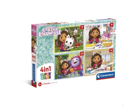 Puzzle CLEMENTONI 4 em 1 gabby's dollhouse