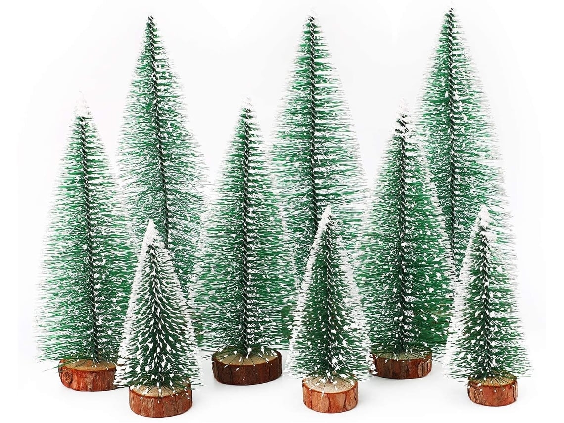 Juego de 9 adornos navideños artesanales con forma de cedro, blancos, ergonómicos, para uso diario STELASPLEN