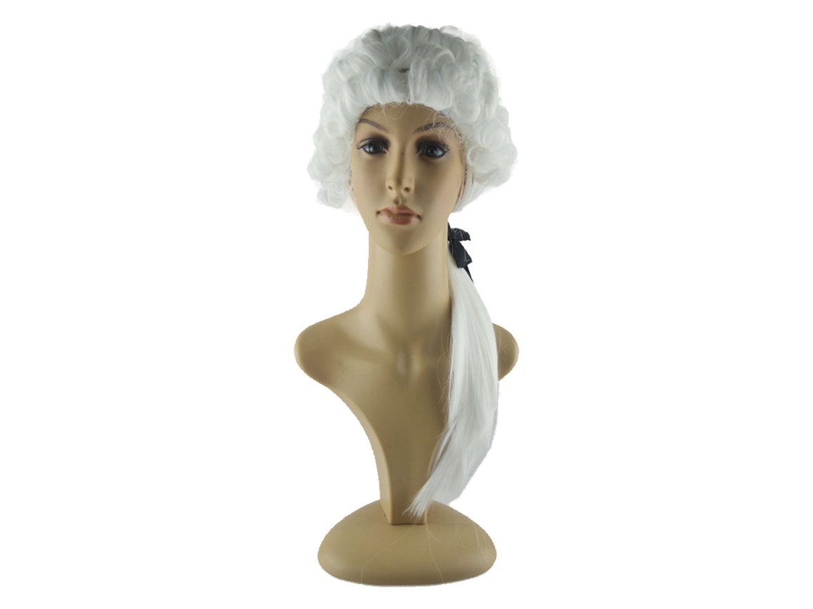 Peluca Cómoda Y Profesional De Abogado/juez Para Fiestas, Cosplay, Halloween, Actuaciones, Blanca, 60 Cm