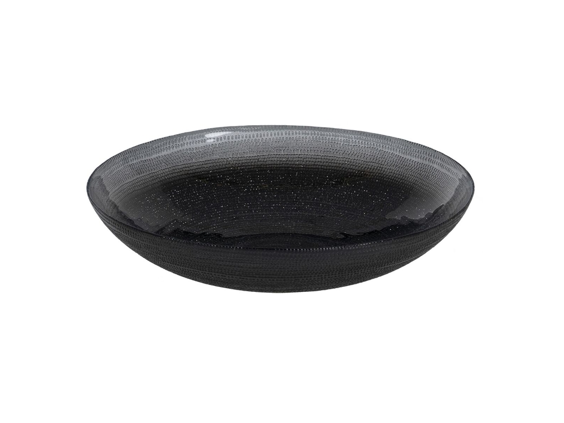 Centro de Mesa Negro Cristal 30 x 30 x 6,5 cm