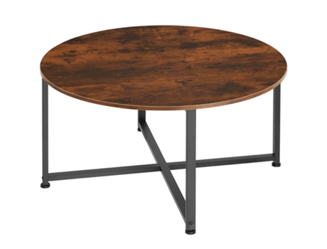 Mesa de Centro TECTAKE (88.5 x 88.5 x 47 cm - Madera - Marrón)