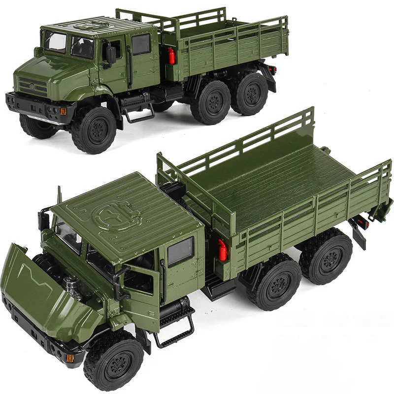 Modelo A Escala 1:32 De Vehículo De Transporte Militar De Metal Fundido A Presión Y Coche De Juguete En Miniatura Para Niños.