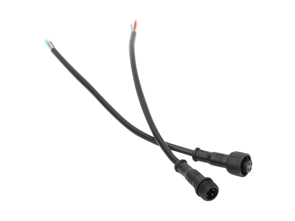 Omni-10 Pares Cable De Conexión De Alimentación Negro Conector Impermeable 4 Pin Para Led Ip16