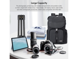 Mochila Fotográfica Cwatcun M8 Impermeable Compatible Con Canon/nikon/sony/slr, Lentes, Trípode, Portátil 14'' Y Botella De Agua