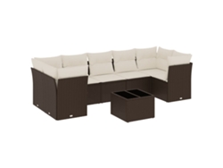 Maison Exclusive - Set Sofás De Jardín 8 Piezas Y Cojines Ratán Sintético Marrón