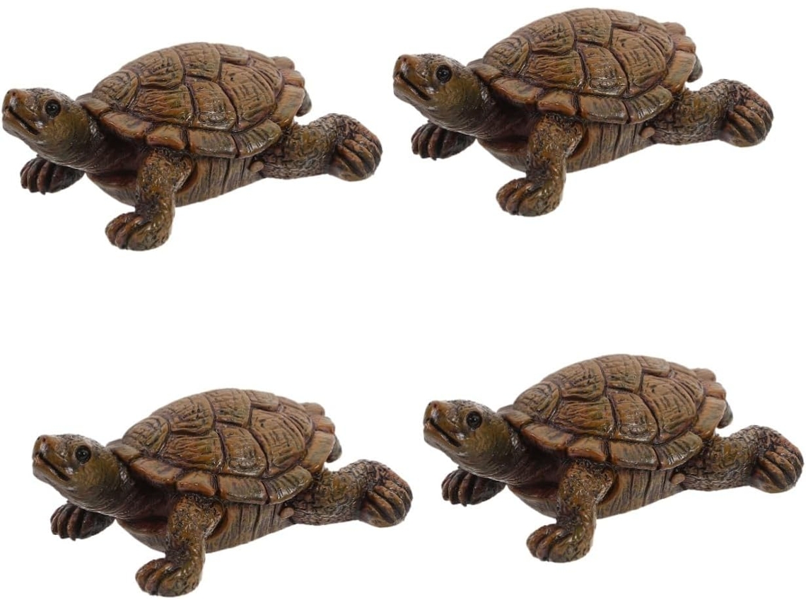 4 Piezas De Adornos De Tortugas Pequeñas, Figuras De Animales Marinos, Modelos De Tortugas Realistas
