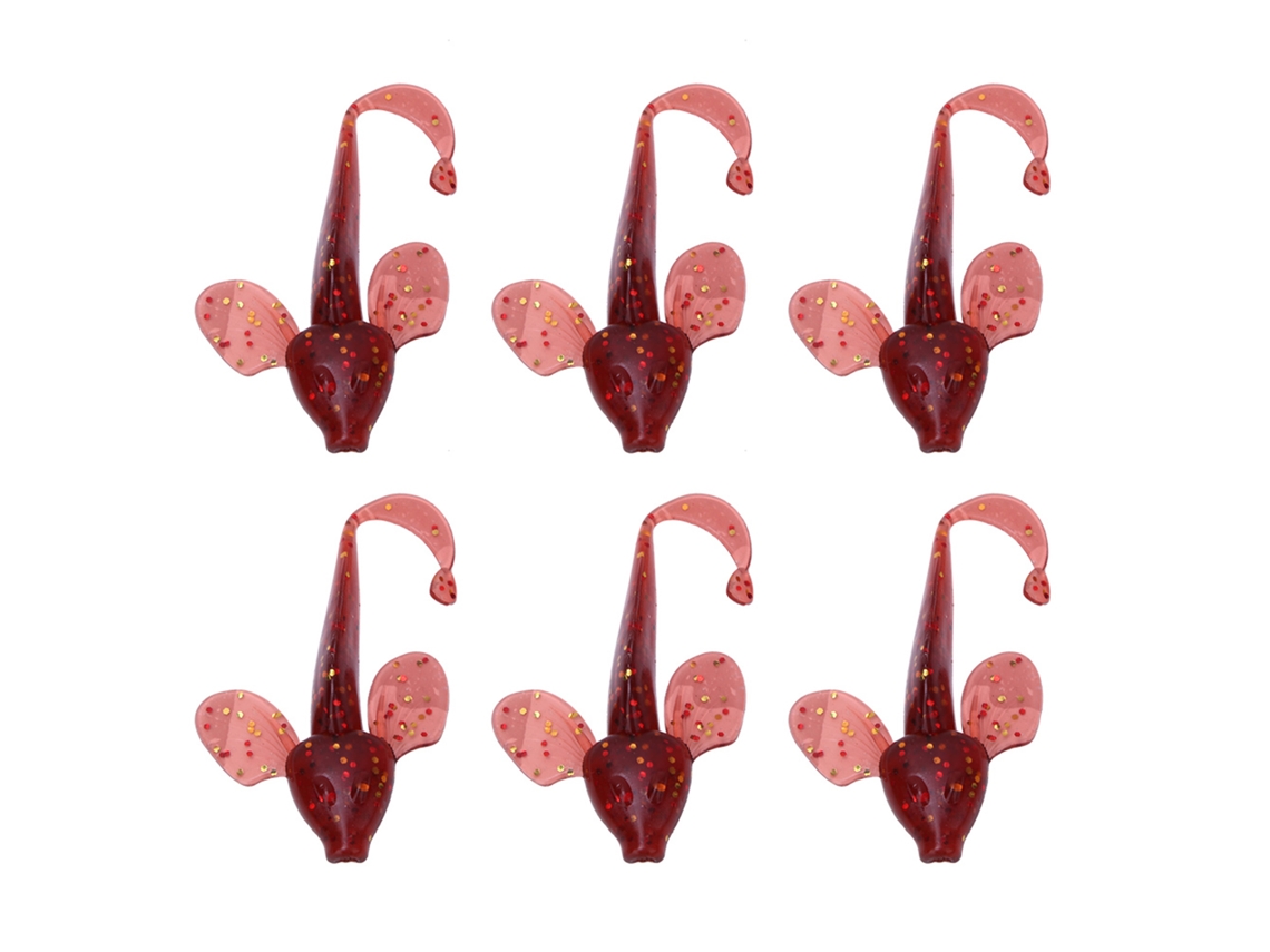 Señuelo En Forma De Salamandra Cebo Lifelike Pesca Eficiente 6 Piezas Señuelo Suave De Cola Rizada Para Peces 10cm 5.5g 6 Rojo Oscuro