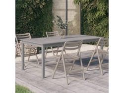 Mesa de Jardín LOVELY HOME Comedor Madera de Acacia Maciza Gris (200 x 100 x 75 cm)