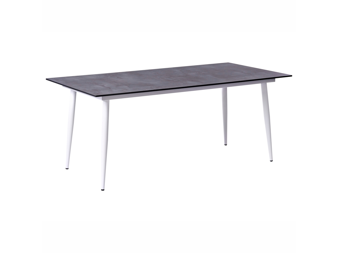 Mesa de comedor de jardín Beliani Tolentino en termolaminado de alta presión blanco 90x180x75 (hpl)