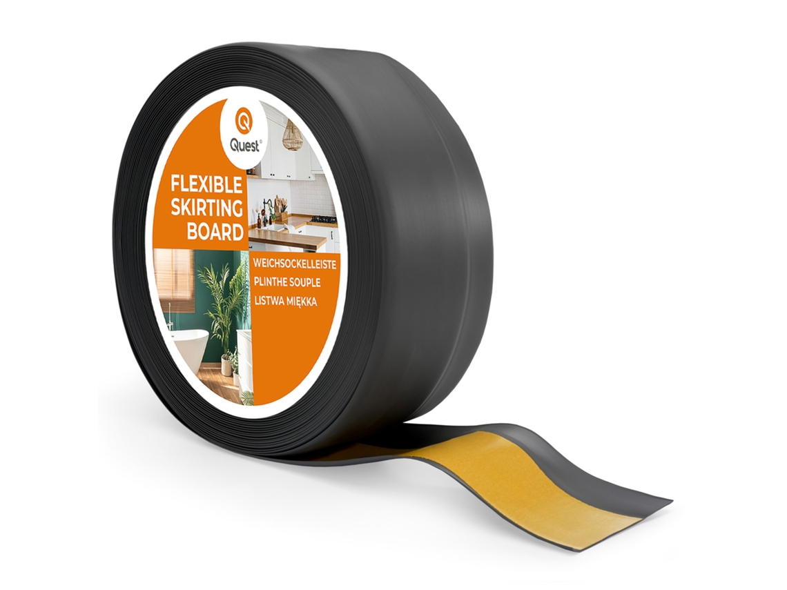 Zócalo de PVC de 20 mm, 25 m, flexible, autoadhesivo, suave, grafito Quest