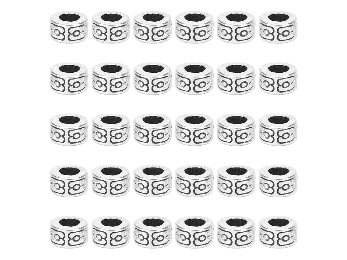 Cuentas de aluminio para trenzas y pulseras, 30 unidades