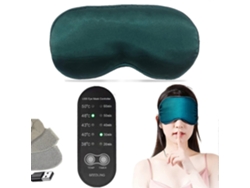 Máscara de dormir aquecida para olhos secos, feita de seda, com controle de temperatura e temporizador USB.