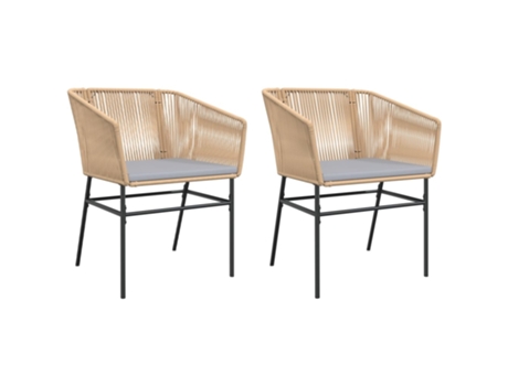 Conjunto 2 Silla De Jardín VIDAXL Marrón Poli Ratán