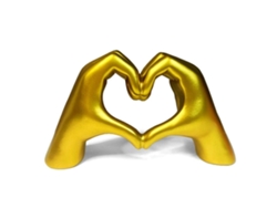Escultura de manos de corazón en oro para sala de estar, dormitorio, apartamento, estante de mesa, estética romana Sygo