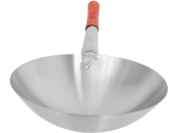 Sartén de acero inoxidable con mango de madera resistente, apta para cocinas de gas y con rápida conducción del calor. Gokoco