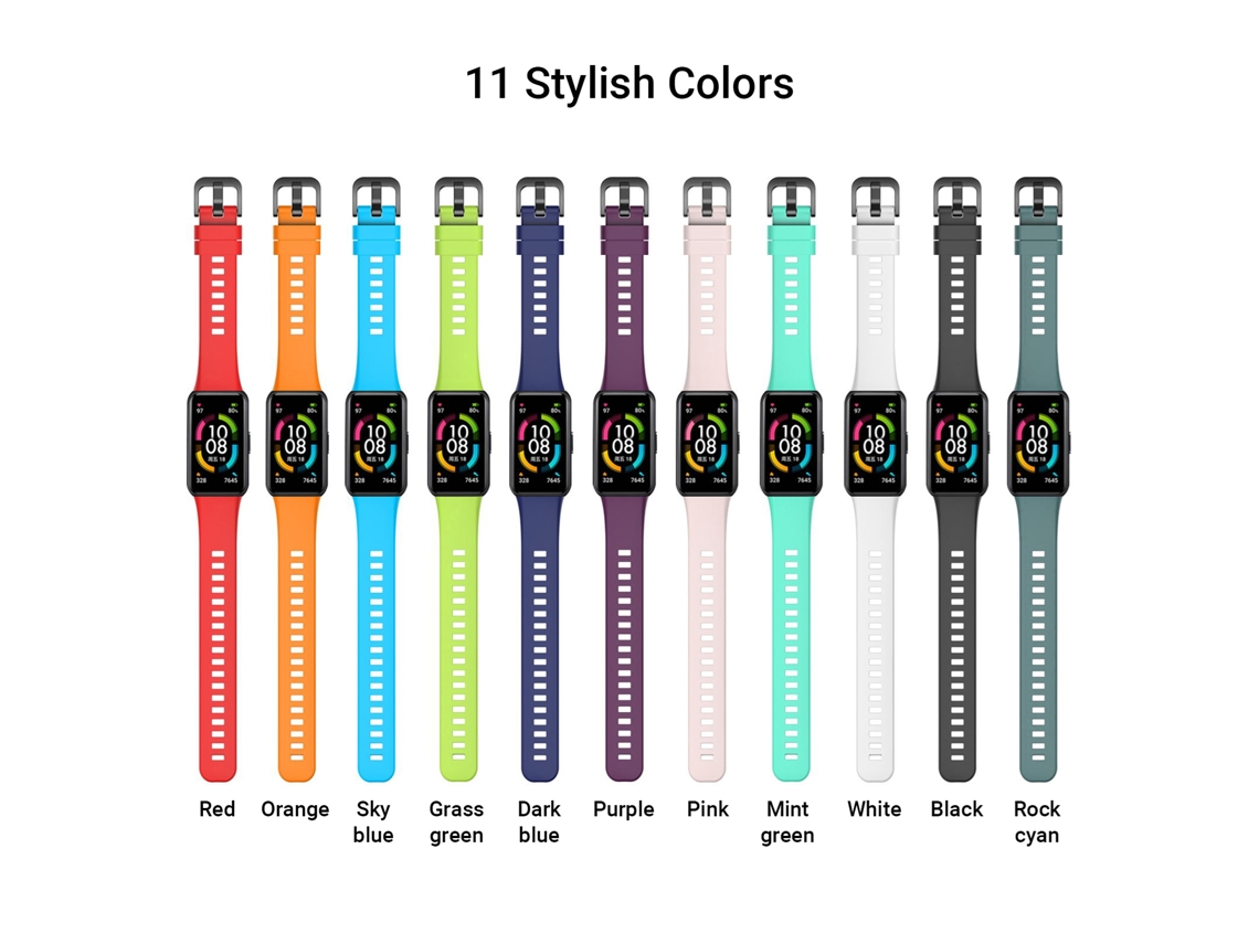 Pulseira De Silicone Para Honor Band 6, Bracelete Ajustável, Substituição Para Smartwatch, Unissex, 11 Cores Estilosas