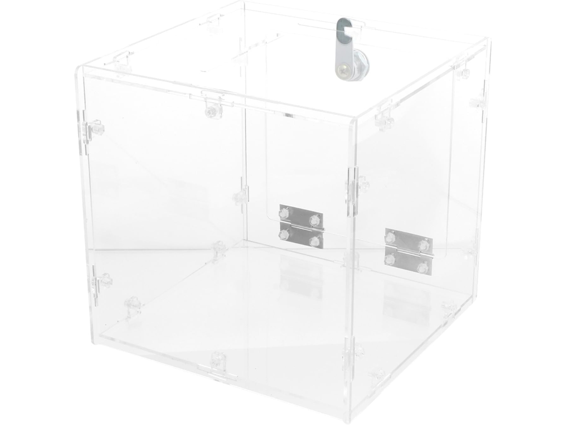 Buzón De Votación De Acrílico Transparente Con Diseño Claro Y Cerradura De Seguridad Robusta Para