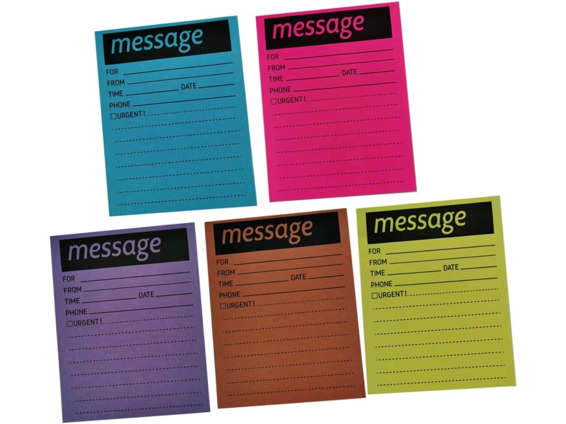 Blocos De Notas Adesivas Multifuncionais, 5 Portáteis Em Cores Fluorescentes Para Anotações No Escritório,