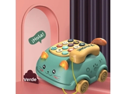 Teléfono Musical 3 En 1 (verde) Para Bebés, Juguete Interactivo De Aprendizaje Para Niños Pequeños, Con Luces.