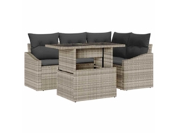 Maison Exclusive - Conjunto De Sofá De Jardín 5 Pcs Gris Claro Y Gris Oscuro