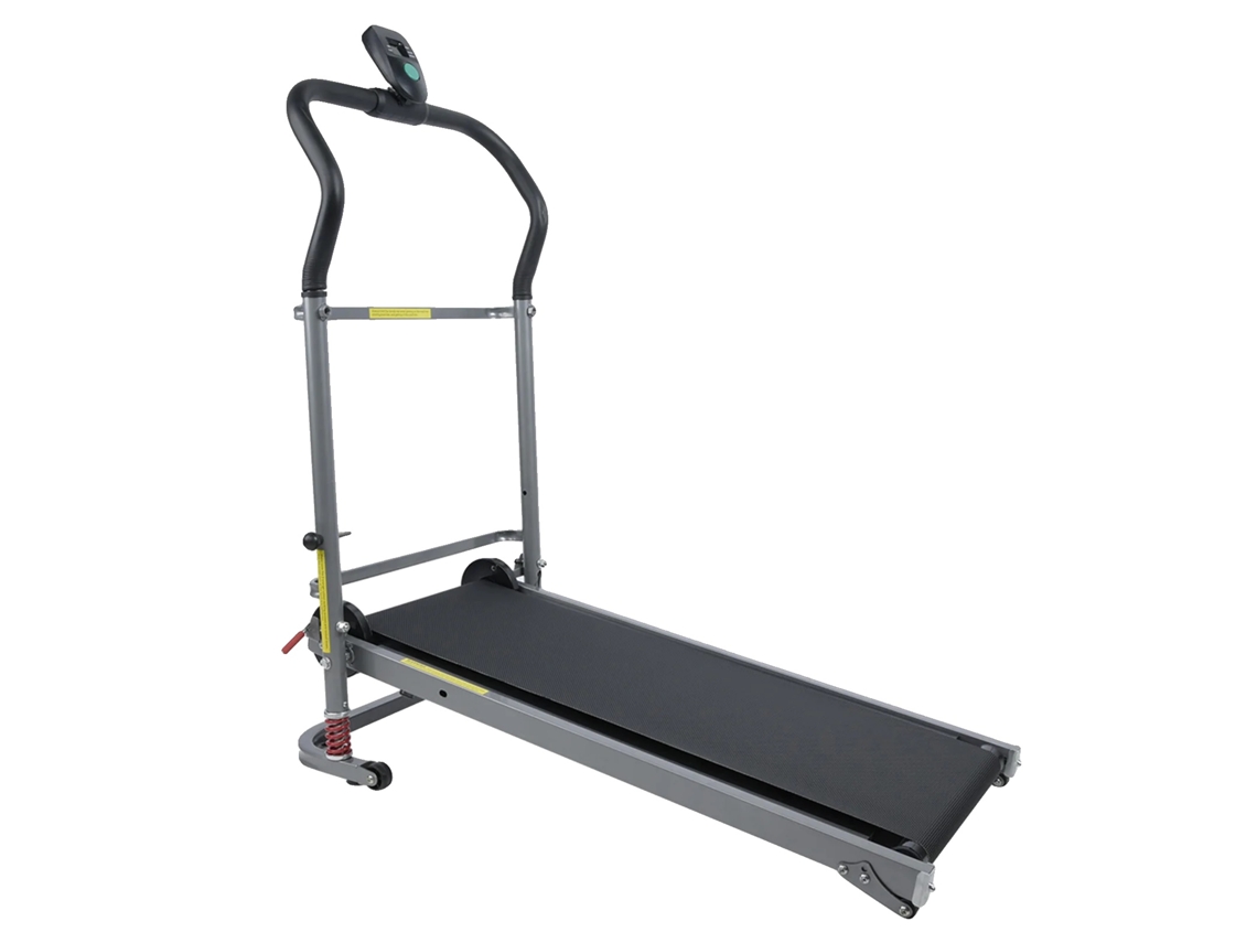 Cinta de correr plegable, funcionamiento mecánico, inclinación ajustable, como se muestra en la imagen.