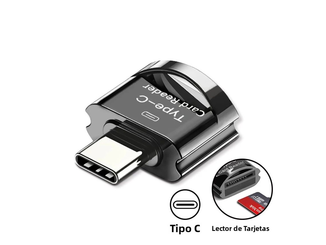 Lector de tarjetas de memoria OTG tipo C a Micro SD TF Mdug (negro)