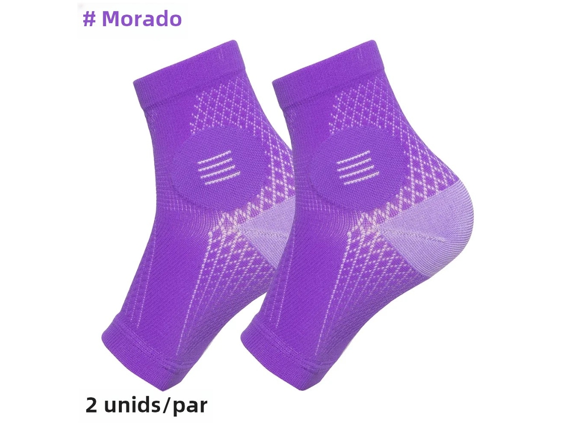 Calcetines de compresión de doble capa para neuropatía con protector de tobillo, calcetines de compresión antifatiga para soporte del pie Mdug (morado XL)