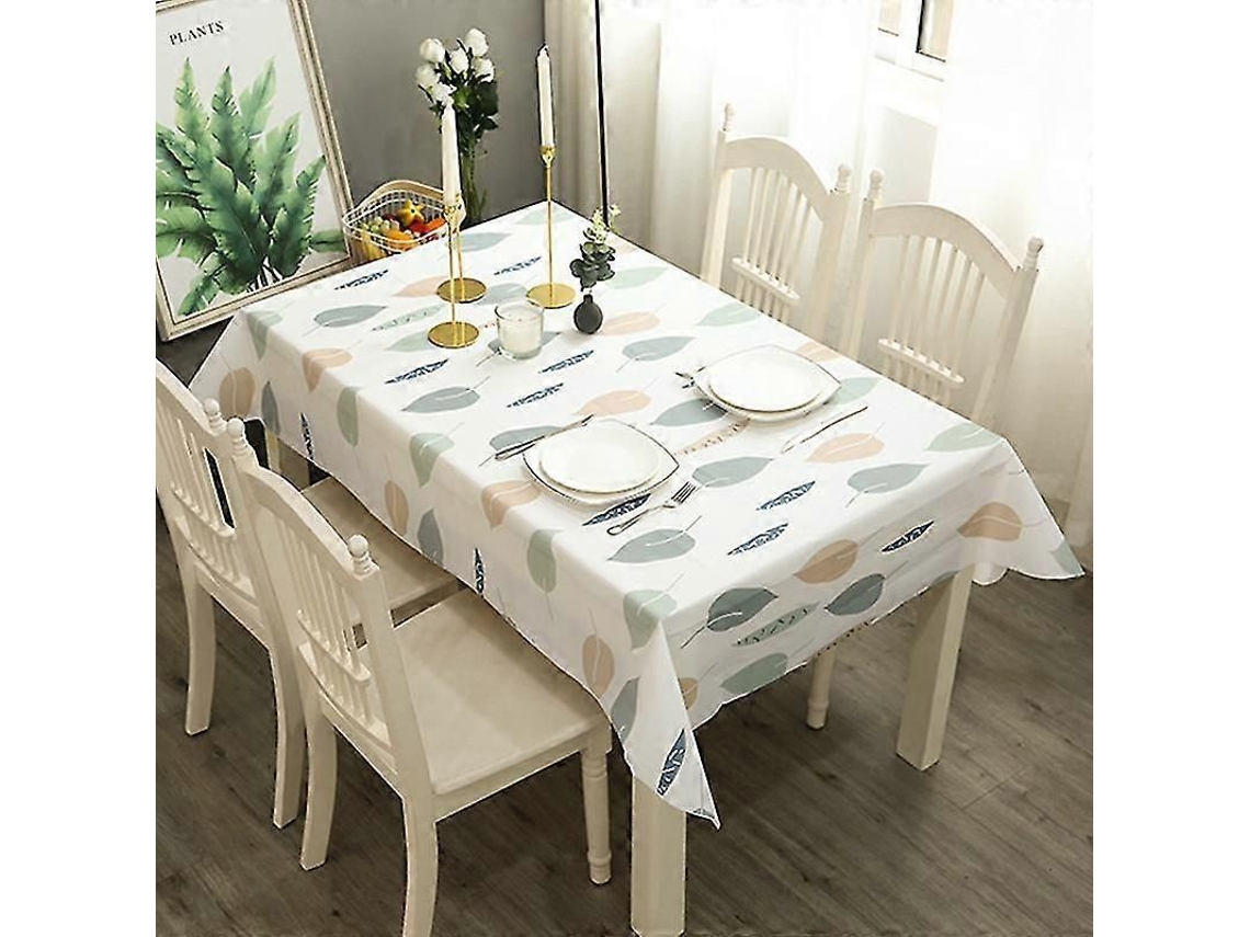 2026-mantel Rectangular 137x180cm Impermeable Limpieza Fácil Anti Manchas Tela Plástica Con Diseño De Hojas