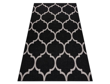 Alfombra de Cuerda Sisal Floorlux 20608 Espaldera Marroquí Negro / Plateado (80 x 150 cm)