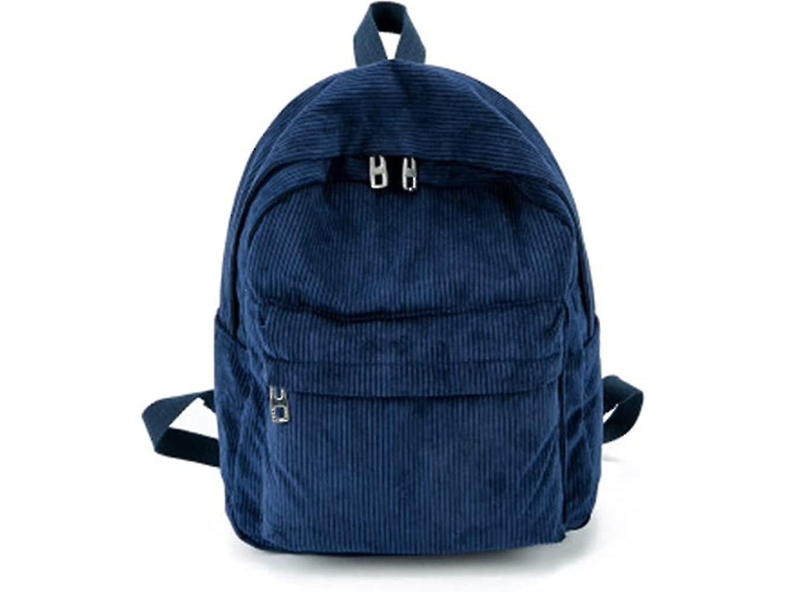 Mochila informal de pana para mujer, mochila escolar suave para niños, mochilas de viaje para la universidad, mochilas kawaii para niñas, bolsos pequeños, azul marino Gusshious