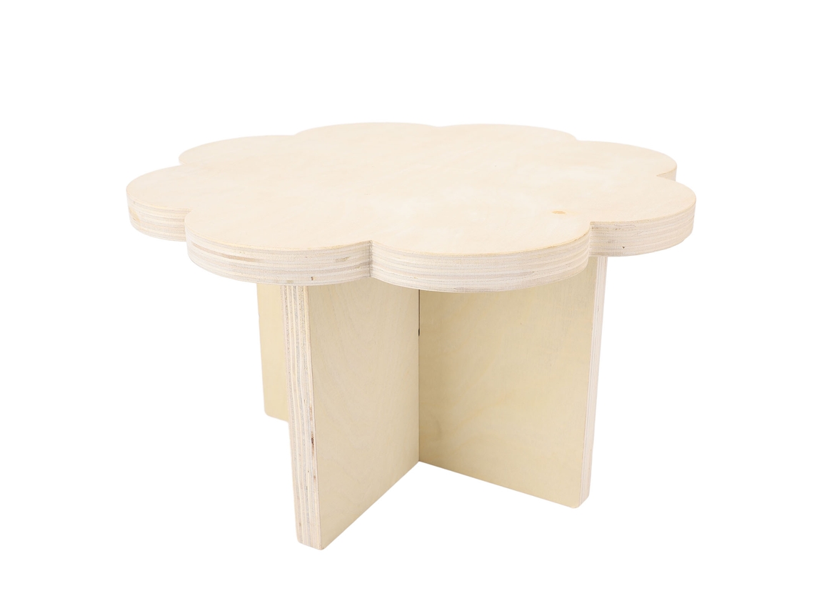 Mesa de picnic plegable portátil de madera maciza con forma de flor