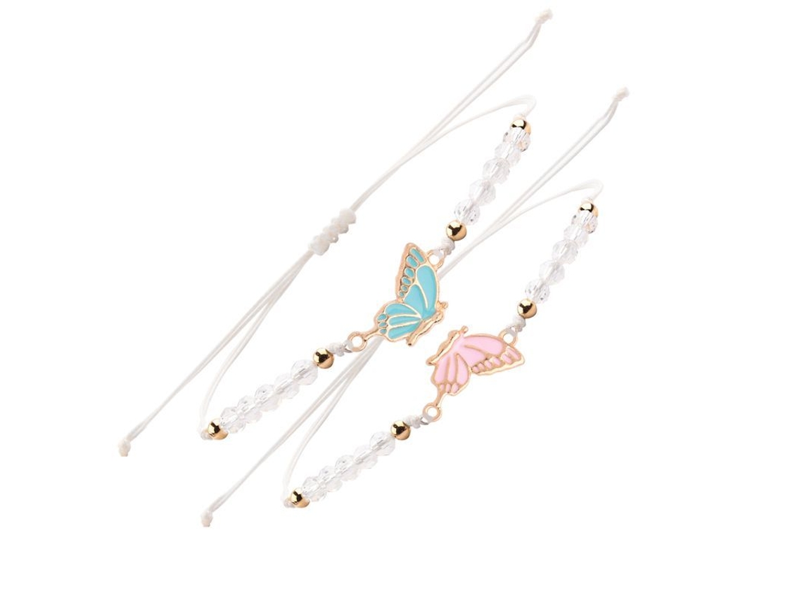 Pulseras De La Amistad Ajustables Con Forma De Mariposa, Regalos De Joyería Para Parejas Y Amigos.
